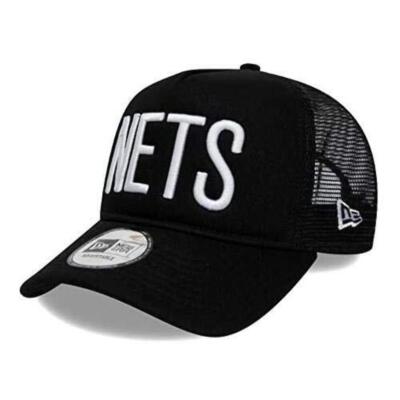 New Era Brooklyn Nets Black A-Frame Adjustable Trucker Black