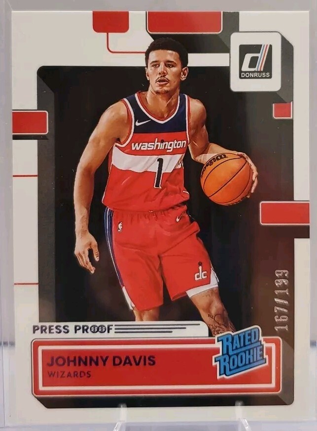 2022-23 Panini Donruss, Rated Rookie Purple Press Proof /199, Johnny Davis #210