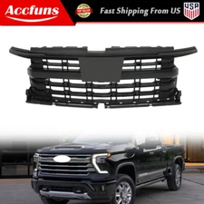 For Chevy Silverado 1500  2022-2024 Glossy Black Front Mesh Grille 85516929 New
