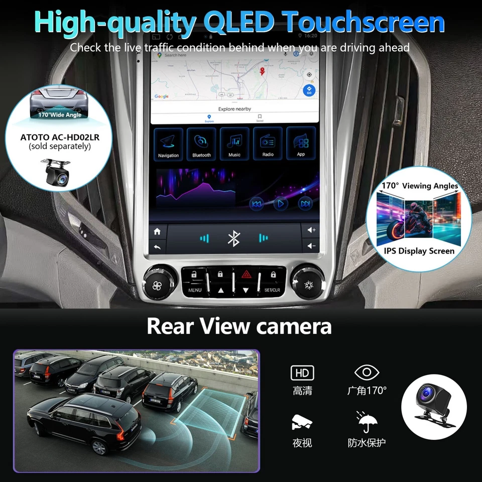 Se adapta a Chevrolet Equinox 2010-2017 Radio de coche Reproductor GPS Estéreo Android CarPlay USB Foto 4 de 4