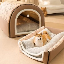 Warm Dog House Detachable Sleeping Bed for Small Medium Dogs Cats Soft Non-slip