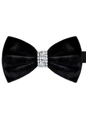 Velvet Bow Ties for Men Pre-Tied Adjustable Bow Tie Formal Tuxedo Bowtie Black
