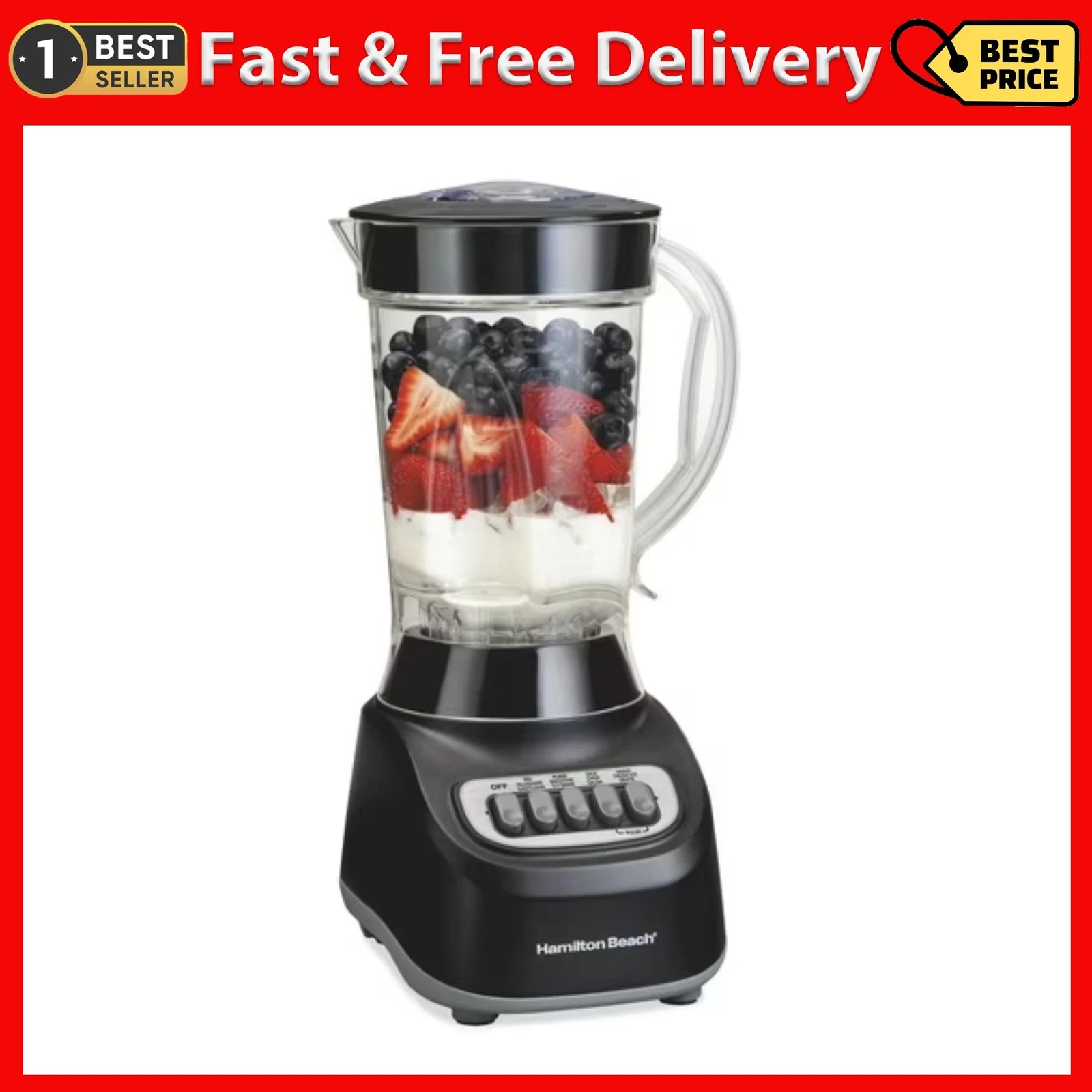 Hamilton Beach Smoothie Blender, 48 oz. Jar, Stainless Steel Blade, High Speed,
Opens in a new windo