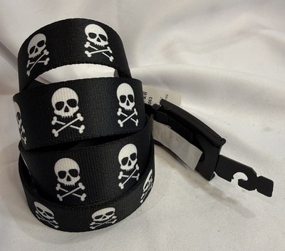 Hot Topic Buckle Down Belt Skull Crossbones Adjustable Small Medium Large XL T14