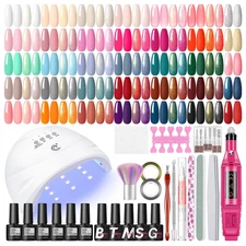 53Pcs Gel Nail Polish Kit with U V Light and Drill Starter Kit 35 Colors Gel Nai