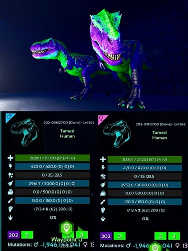 Rex Clone Pair 1713% Melee ASA🔥Top Stats Color Free Saddle Survival Ascended - Bild 4 von 28