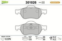 Bremsbelagsatz Scheibenbremse Vorne Valeo 301026 FÜR Audi Renault Seat Skoda