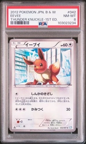PSA 8 POKEMON JAPANESE 1ED EEVEE 042/051 THUNDER KNUCKLE 2012 793