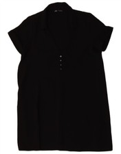 ZARA Womens Shift Dress UK 16 Large Black Polyester DF15