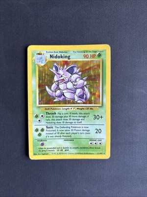 Pokémon TCG Nidoking Base Set 11/102 Holo Unlimited Holo Rare 1999 WOTC - PLAYED