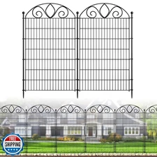 8 Panels No Dig Tall Garden Fence Panel – 48" H X 21' L Rustproof Metal Dog F