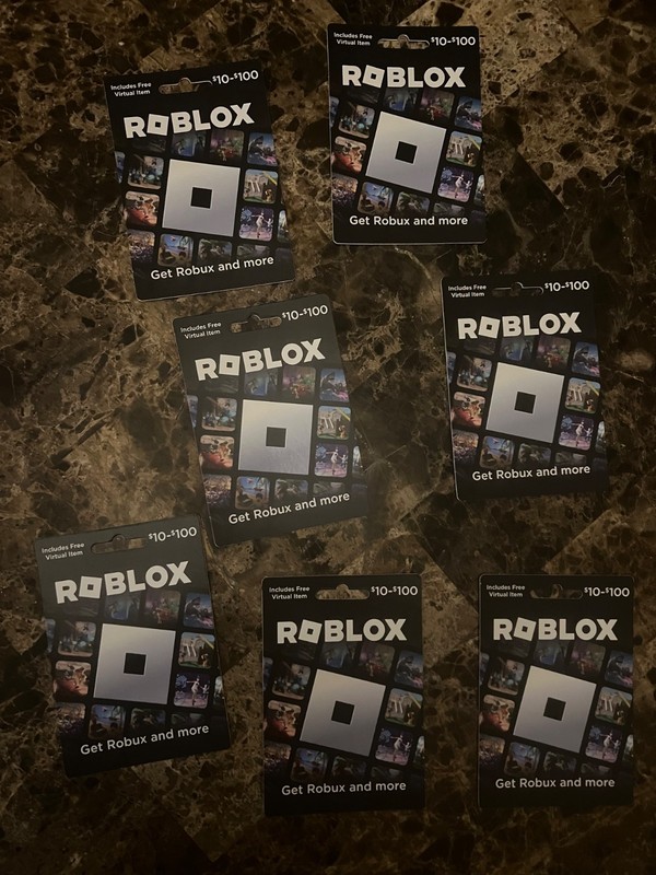 Lot of 7 Roblox $10 Gift Cards $70 Value Unused Unscratched Physical Cards