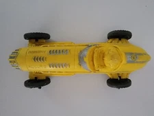 Vintage 1950s Auburn Rubber Indy Race Car - Yellow / Silver