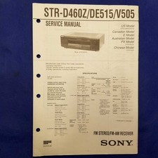 Sony Str-d460z Str-de515 Str-v505 Service Manual Original Paper Oem Repair Guide Sony Str-d460z Str-de515 Str-v505 Service Manual Original Paper Oem Repair Guide