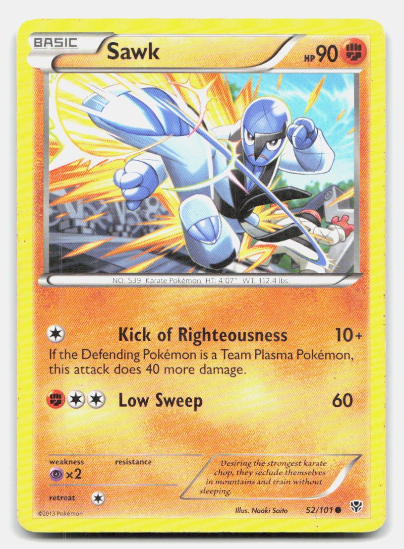 Sawk 52/101 Common Plasma Blast Pokemon LP