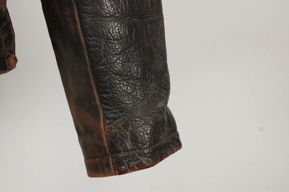 Vintage 80s Chevignon Leather Rider Jacket Mens Large Brown Patina France Biker - Image 4 of 4