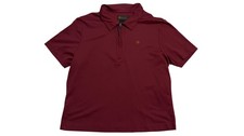 Ariat Polo Shirt Mens Large Red 1/4 Zip Stretch Nylon Spandex Made USA Riding