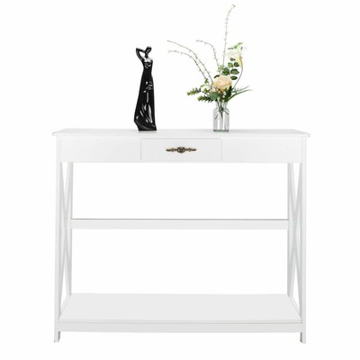 Console Sofa Table Corridor Display Shelf Living Room Entrance Furniture White