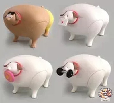 SO-TA 4er Set Schulterbreiter Hund 2 - KATAHABAKEN FIGUR 2 - Mini Figur