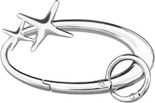 Star Carabiner Keychain Cool Key Ring Extra-Large Shiny Chrome, Karibiner