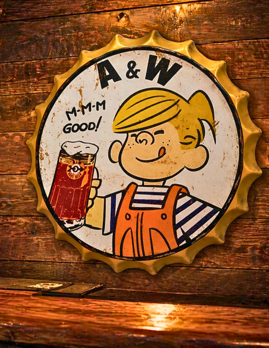 A&W root beer 看板 sign ルートビアグッズエイアンドダブリュ 5x7 Vintage A&W Root Beer Diner PHOTO Restaurant Sign Burger Joint