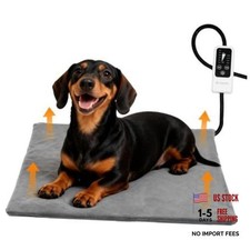 Pet Heating Pad for Dogs  Cats, Electric Heated Dog Bed, Gray 24" x 18"