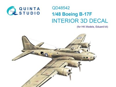 Quinta Studio 1/48 Boeing B-17F 3D-Printed & colour Interior (HK models, Eduard)