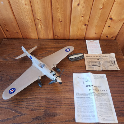 Vintage Cox Thimble Drome P-40 P-40 Flying Tiger Gas Powered Airplane