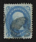 CKStamps: US Stamps Collection Scott#86 1c Franklin Used Crease CV$425