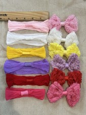 12 PCS- BABY GIRL SOFT BOW HAIR CLIP PANTYHOSE HEADBAND DANCE TEAM CHEER PHOTO