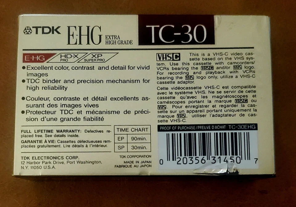 New TKD Video Tapes VHS-C TC-30 EHC Premium High Grade  For Camcorders - Imagem 2 de 2