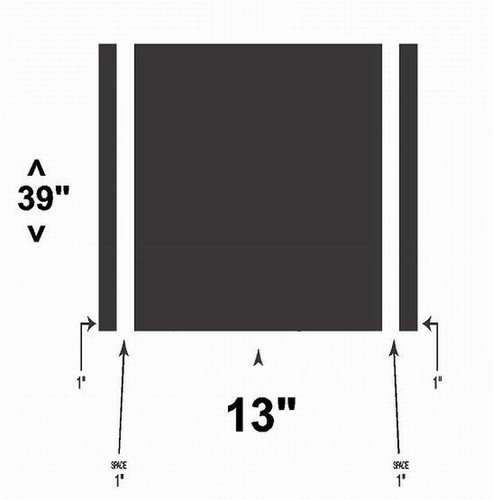 1" PINSTRIPE 17" WIDE VINYL STRIPE SET. (3) SECTIONS HOOD ROOF TRUNK. DECALS - Picture 3 of 4
