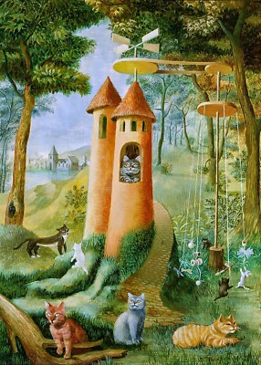  Cats` Paradise : Remedios Varo : Archival Quality Art Print 11x17