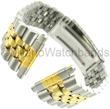 16-21mm Kreisler Two Tone Deployment Buckle Stainless Steel Mens Watch Band 402T