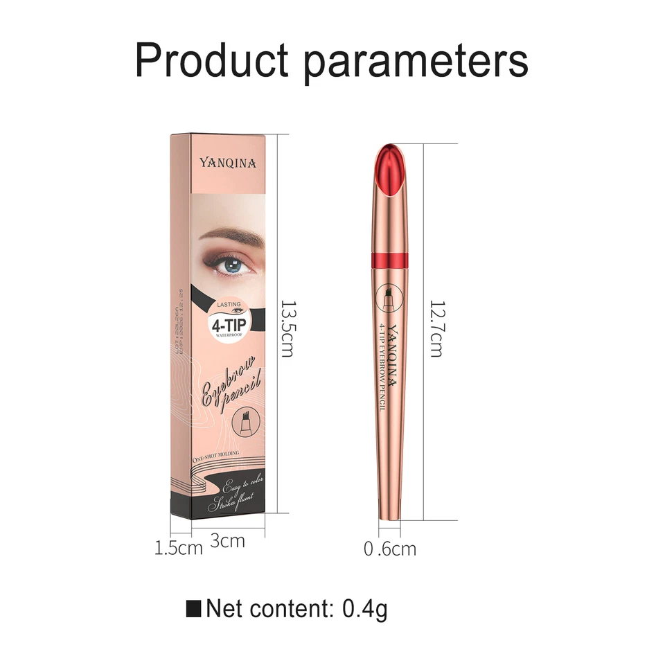 2 Color Eyebrow Pencil 4 Point Eye brow Microblading Pen Long-Lasting Waterproof - Image 3 of 4
