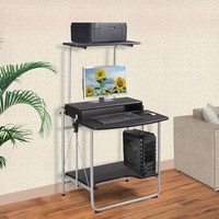 Foldable Computer Desk W/ Printer Shelf Laptop Home Office Stand Study Table Foldable Computer Desk W/ Printer Shelf Laptop Home Office Stand Study Table