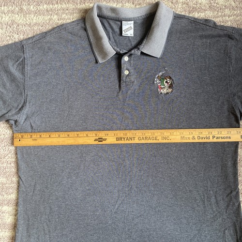 VTG Tasmanian Devil Golf Polo Shirt Gray Men XL Warner Bros 1998 Taz Drive EUC - Picture 6 of 10