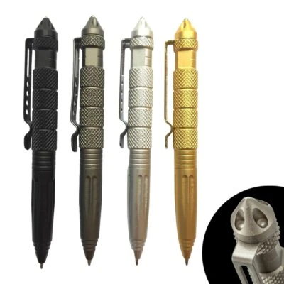MARKENLOS 1-4er SET TACTICAL PEN Kugelschreiber mit GLASBRECHER-Selbstverteidigung Kubotan