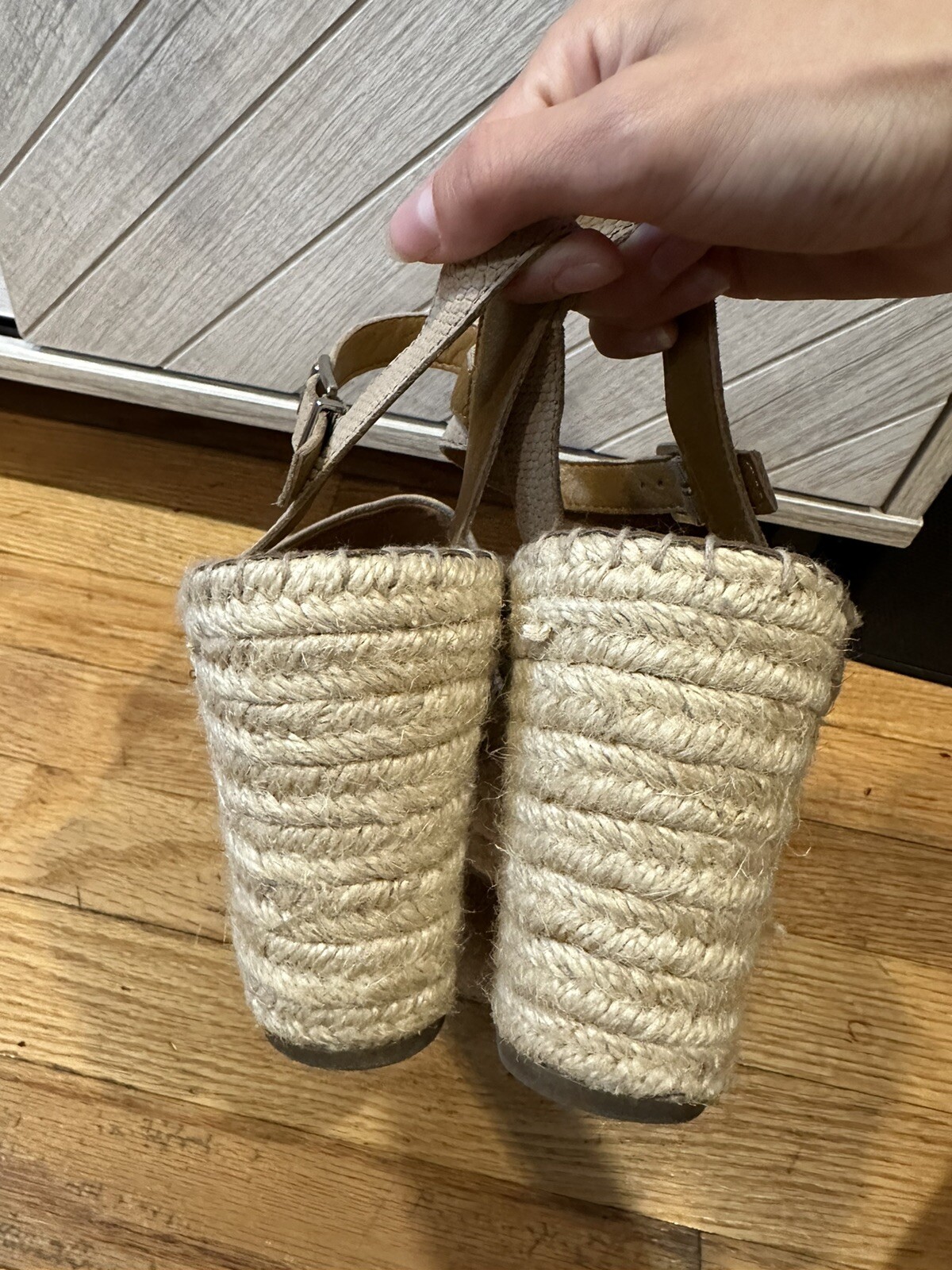 Franco Sarto Takara Leather Snake Textured Espadrille Platform