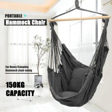Garden Hammock Chair Hanging Swing Seat With 2 Cushions Outdoor Deluxe Camping