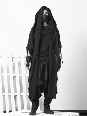 Darkness Style Mens Hooded Thin Cape Cloak Overcoat Outwear Robe Gown Long Coats