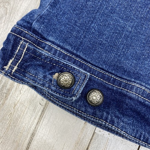 Live A Little Jean Vest Blue Denim Metal Buttons Size XL Southwest Biker S1 - Picture 6 of 7