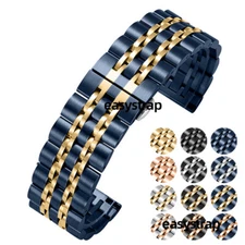 New 20mm 22mm Solid Bracelet Stainless Steel Replacement Metal Watch Strap Band