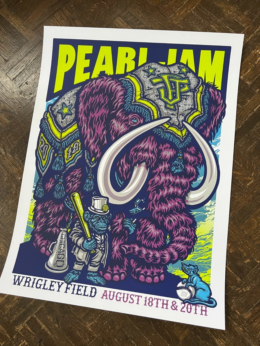 PEARL JAM 2018 WRIGLEY FIELD CHICAGO CONCERT TOUR POSTER AMES BROS