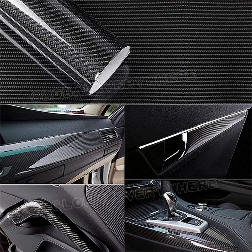 4D BLACK CARBON FIBER FIBRE CAR VINYL WRAP FILM ROLL AIR RELEASE - Picture 8 of 9
