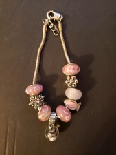 Breast Cancer Awareness Pink Charm Bracelet