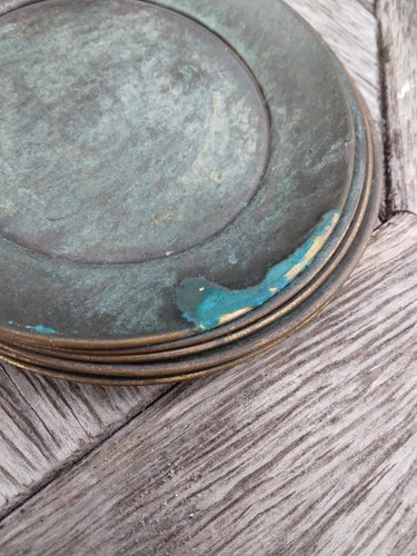 VINTAGE OXIDIZED BRONZE SEAHORSE Set Of 6 Vintage Drink Coasters And Stand Rack - Picture 8 of 8