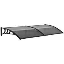 Rain Shelter Canopy Outdoor Awning UV Water Rain Resistant 196 x 75cm Black