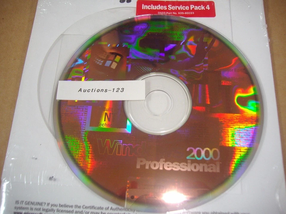 MICROSOFT WINDOWS 2000 PROFESSIONAL WITH SP4 FULL OPERATING SYSTEM MS WIN PRO - Image 3 of 4