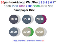 30pcs Hookloop Wetdry 1 2 3 4 5 6 7 1000-4000 Grit Sandpaper Disc